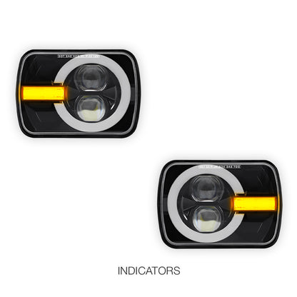 Jeep Wrangler YJ (1987 - 1995) LED Headlights Halo DRL  LH + RH