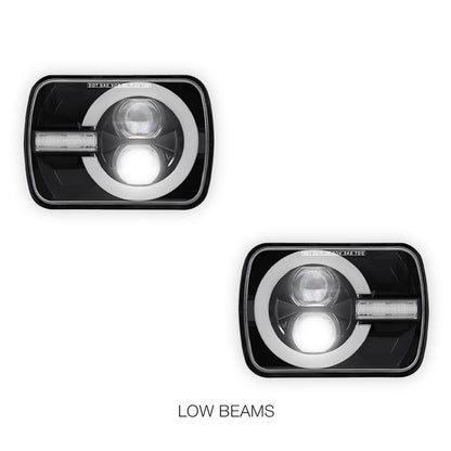 Jeep Wrangler YJ (1987 - 1995) LED Headlights Halo DRL  LH + RH