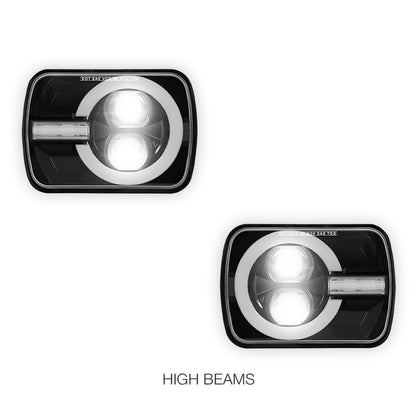 Jeep Wrangler YJ (1987 - 1995) LED Headlights Halo DRL  LH + RH
