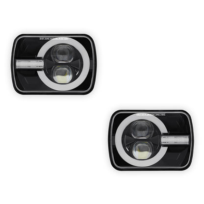 Jeep Wrangler YJ (1987 - 1995) LED Headlights Halo DRL  LH + RH