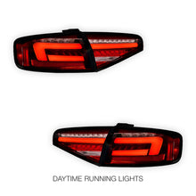 Audi A4 B8 (2012 - 2015) For models with stock LED tail lights only Clear Red Sequential 3D LED Stripe Tail Lights LH + RH