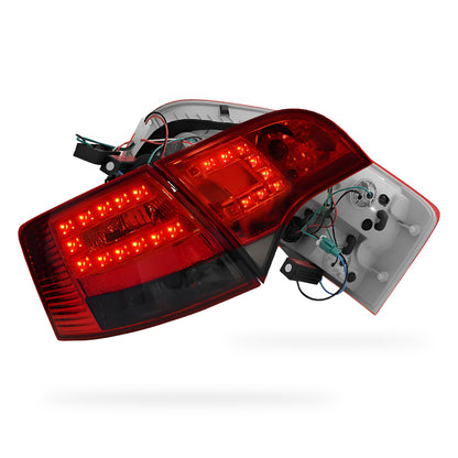 Audi S4 B7 (2005 - 2008) Clear Red LED Tail Lights LH + RH