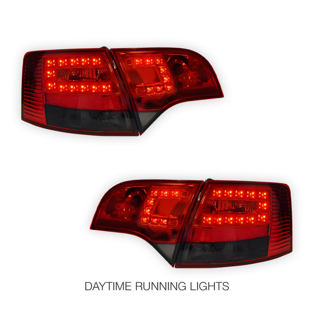 Audi S4 B7 (2005 - 2008) Clear Red LED Tail Lights LH + RH