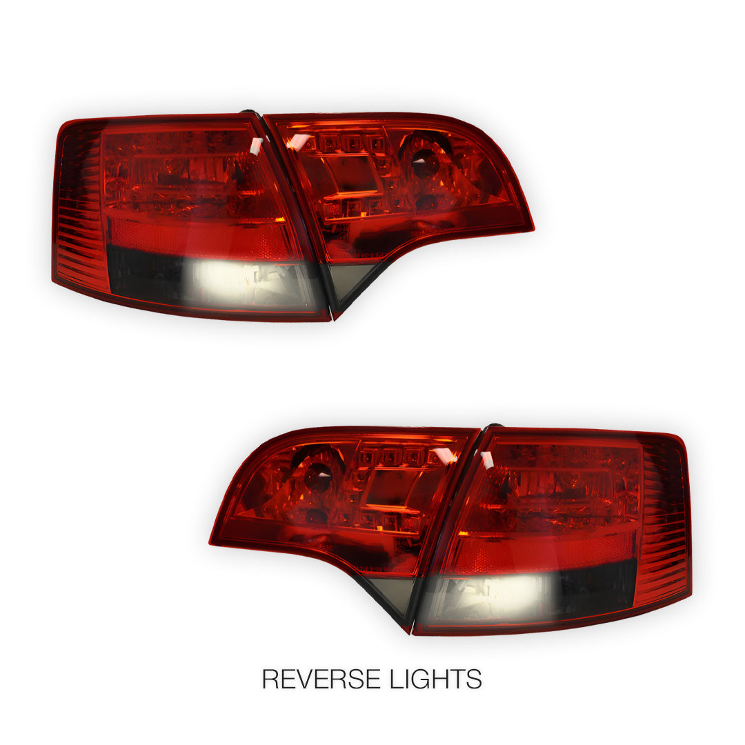 Audi S4 B7 (2005 - 2008) Clear Red LED Tail Lights LH + RH