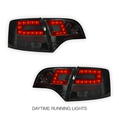 Audi S4 B7 (2005 - 2008) Clear Red LED Tail Lights LH + RH