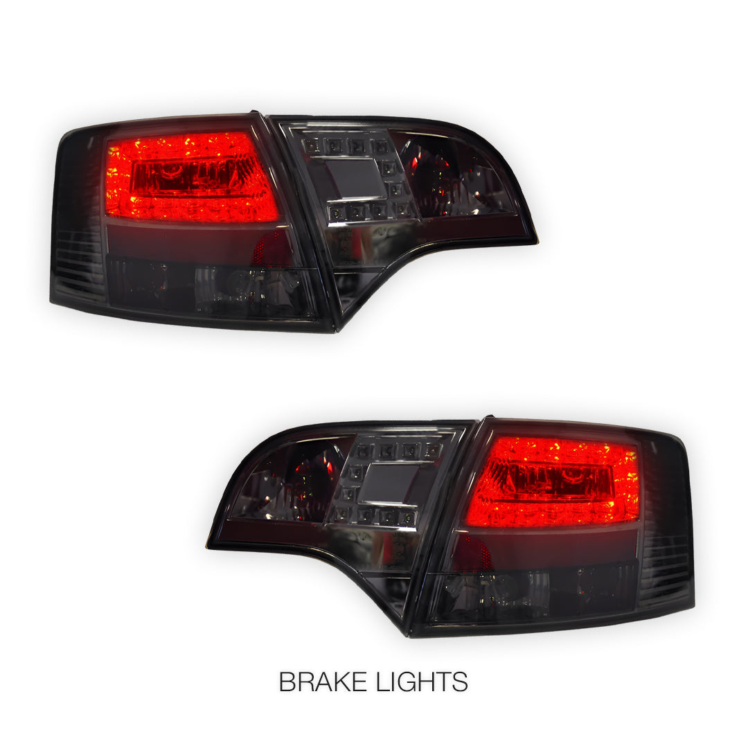 Audi S4 B7 (2005 - 2008) Clear Red LED Tail Lights LH + RH