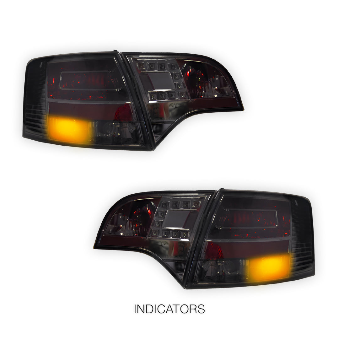 Audi S4 B7 (2005 - 2008) Clear Red LED Tail Lights LH + RH