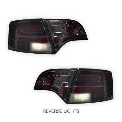 Audi S4 B7 (2005 - 2008) Clear Red LED Tail Lights LH + RH