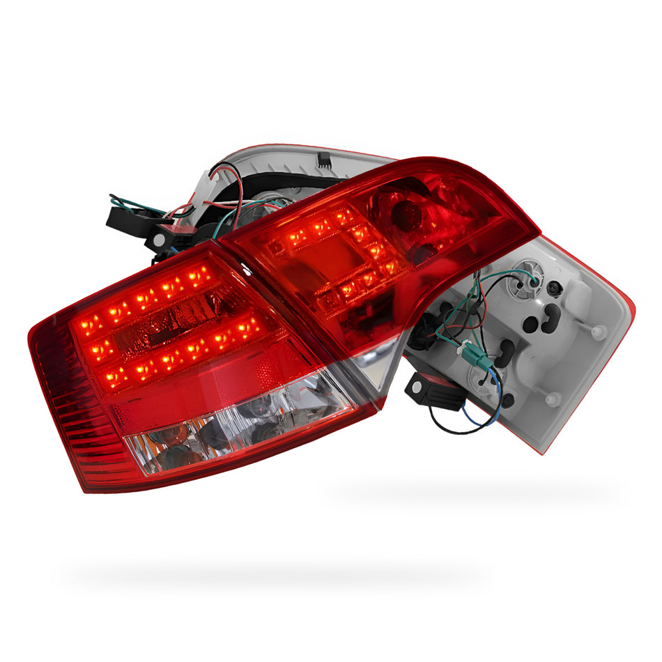 Audi S4 B7 (2005 - 2008) Clear Red LED Tail Lights LH + RH