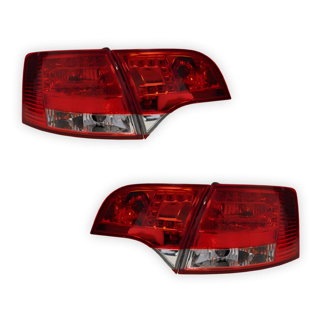 Audi S4 B7 (2005 - 2008) Clear Red LED Tail Lights LH + RH