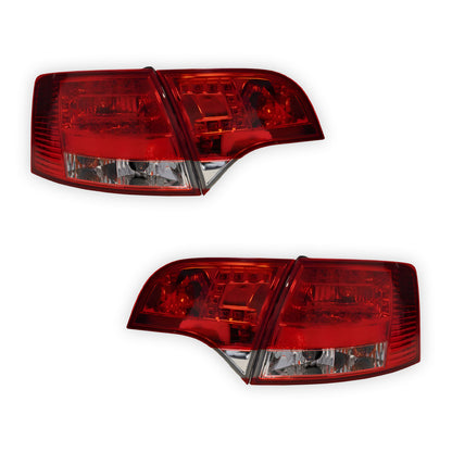 Audi S4 B7 (2005 - 2008) Clear Red LED Tail Lights LH + RH