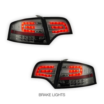 Audi S4 B7 (2005 - 2008) Smoke Black LED Tail Lights LH + RH