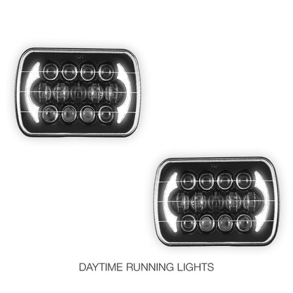 Jeep Wrangler YJ (1987 - 1995) LED Headlights Halo DRL  LH + RH