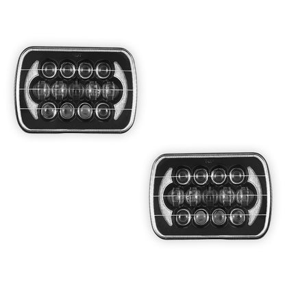 Jeep Wrangler YJ (1987 - 1995) LED Headlights Halo DRL  LH + RH