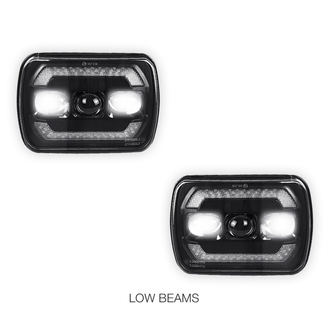 Jeep Wrangler YJ (1987 - 1995) LED Headlights Halo DRL  LH + RH