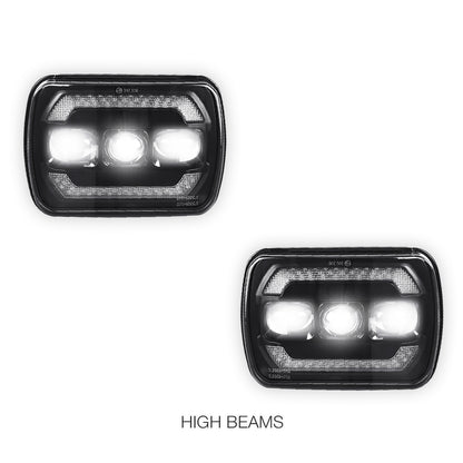 Jeep Wrangler YJ (1987 - 1995) LED Headlights Halo DRL  LH + RH