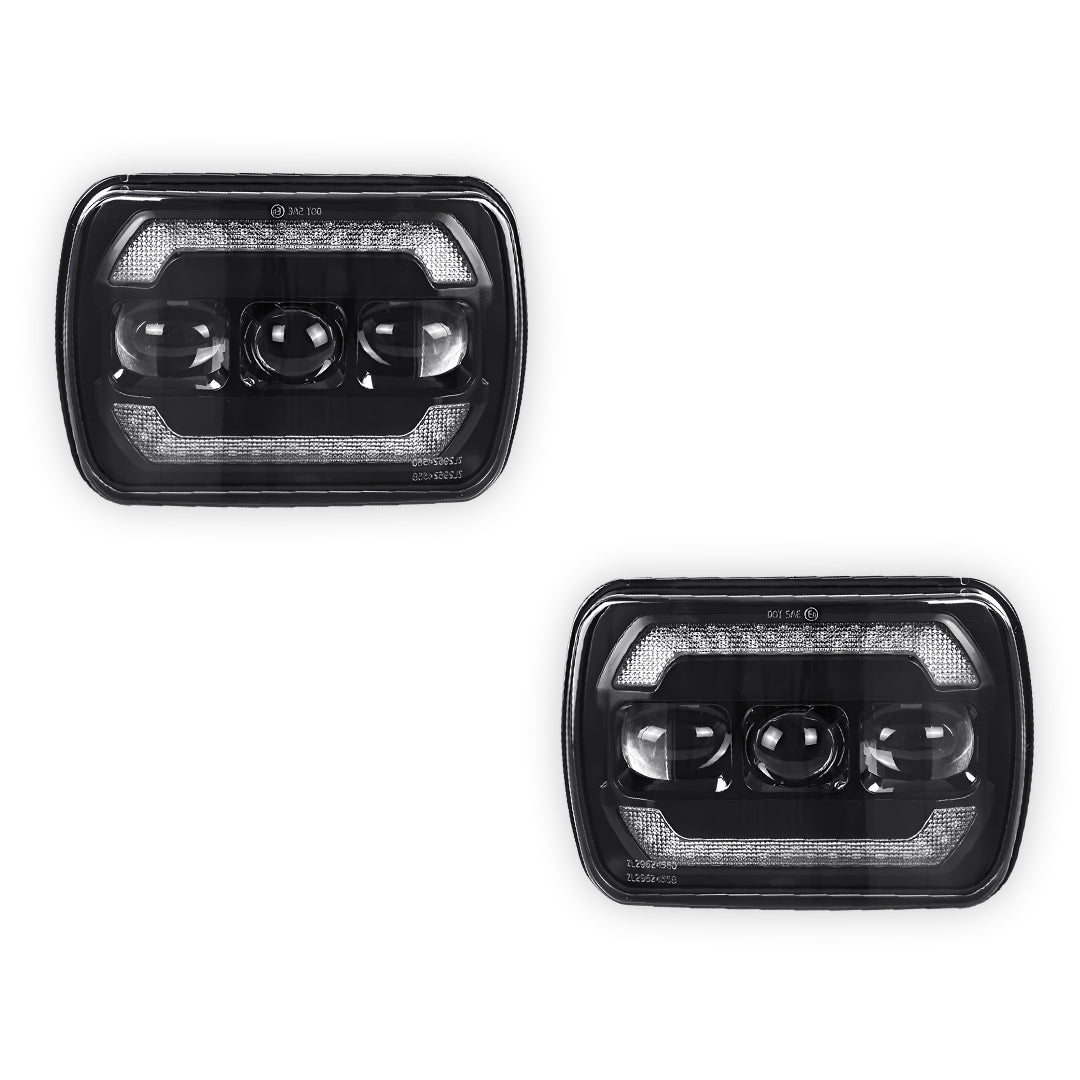 Jeep Wrangler YJ (1987 - 1995) LED Headlights Halo DRL  LH + RH