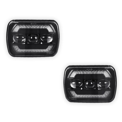 Jeep Wrangler YJ (1987 - 1995) LED Headlights Halo DRL  LH + RH