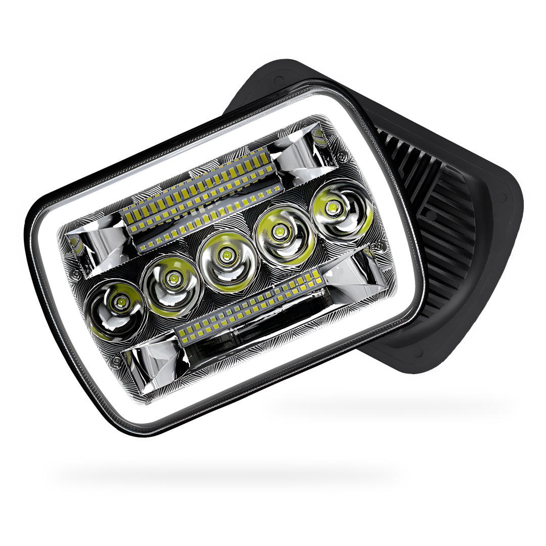 Jeep Wrangler YJ (1987 - 1995) LED Headlights Halo DRL  LH + RH