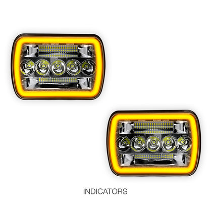 Jeep Wrangler YJ (1987 - 1995) LED Headlights Halo DRL  LH + RH