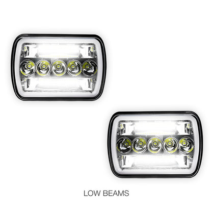 Jeep Wrangler YJ (1987 - 1995) LED Headlights Halo DRL  LH + RH