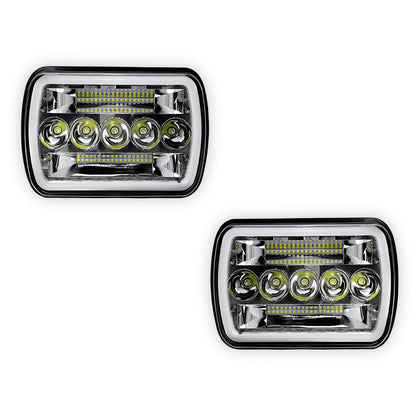 Jeep Wrangler YJ (1987 - 1995) LED Headlights Halo DRL  LH + RH