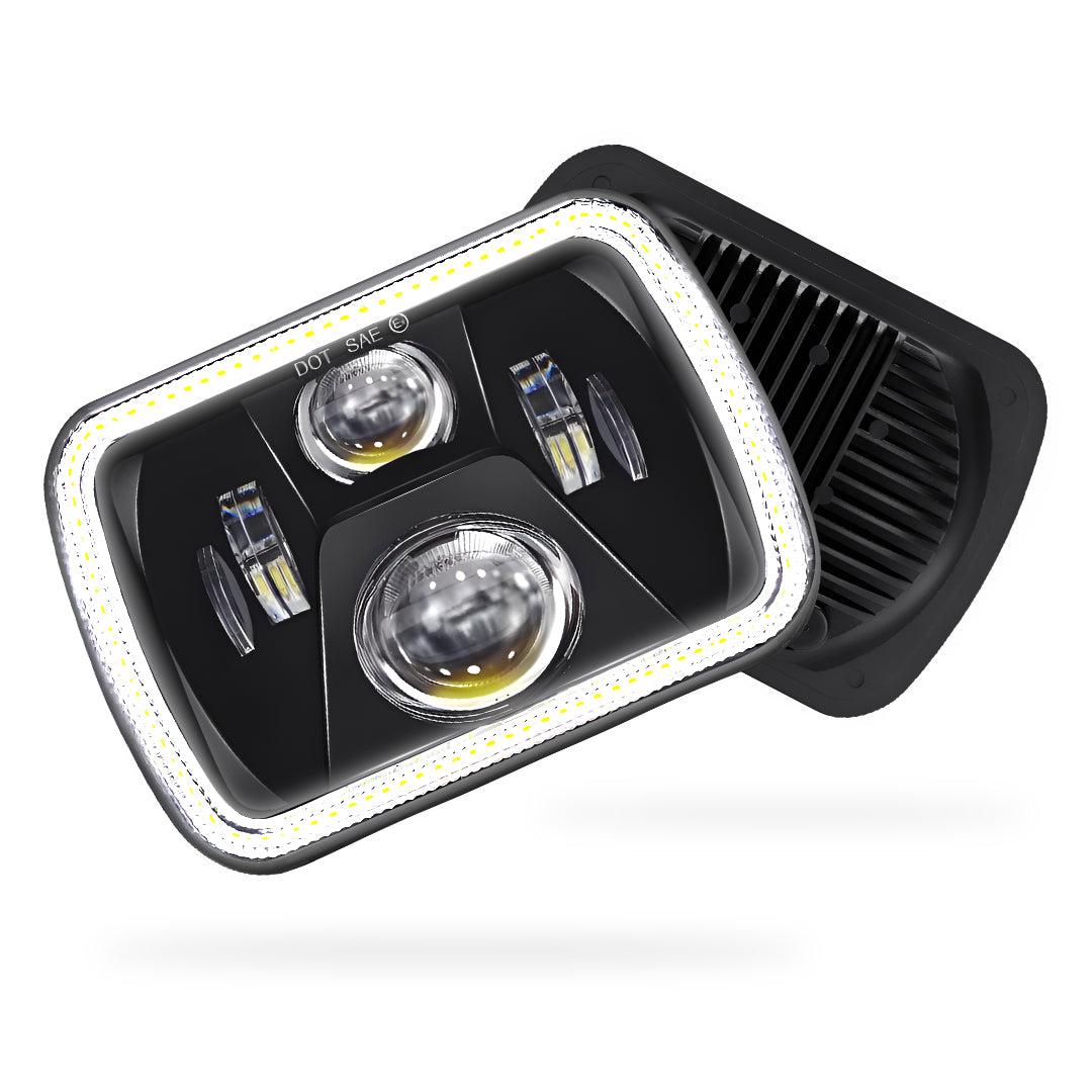 Jeep Wrangler YJ (1987 - 1995) LED Headlights Halo DRL  LH + RH