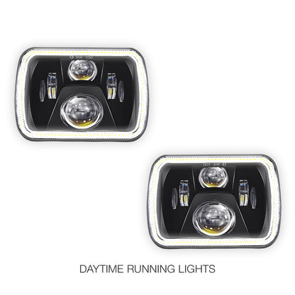 Jeep Wrangler YJ (1987 - 1995) LED Headlights Halo DRL  LH + RH
