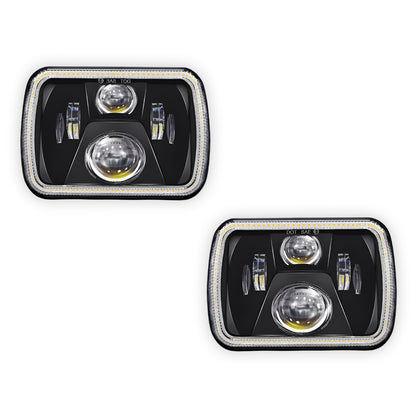 Jeep Wrangler YJ (1987 - 1995) LED Headlights Halo DRL  LH + RH