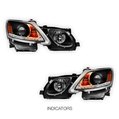 Lexus GS300 S190 (2005- 2010) HID / Xenon Model LED DRL Projector Headlights LH + RH