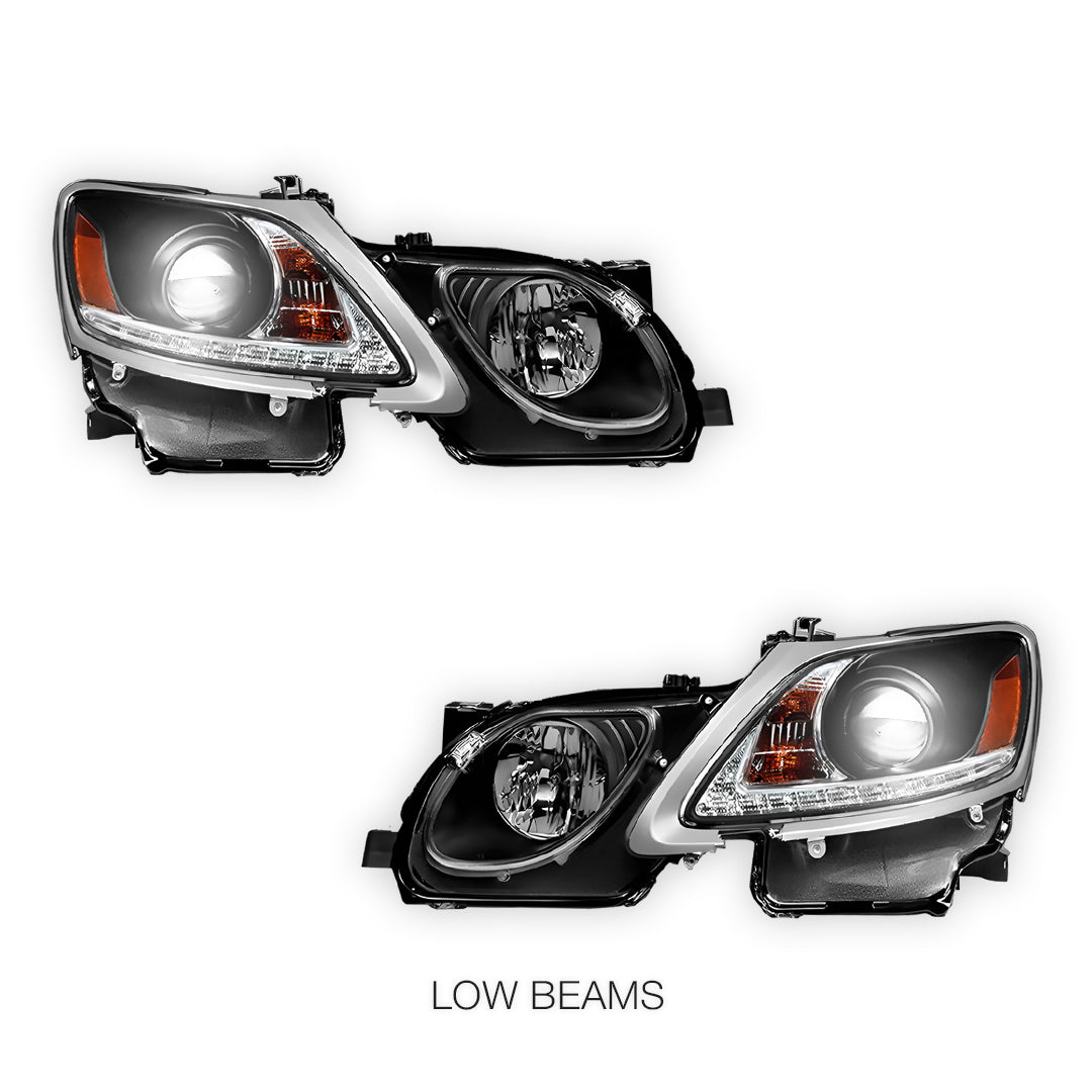 Lexus GS300 S190 (2005- 2010) HID / Xenon Model LED DRL Projector Headlights LH + RH