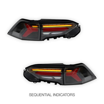 Toyota RAV4 XA50 (2019 - 2025) JDM Black Sequential Full LED Tail Lights LH + RH