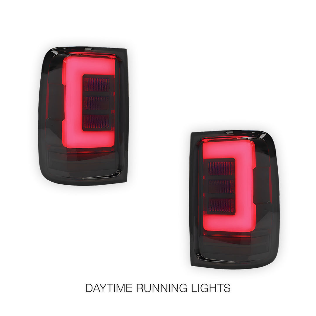 Volkswagen Amarok 2H (2011 - 2021) Smoked Black Sequential 3D LED Stripe Bar Tail Lights LH + RH