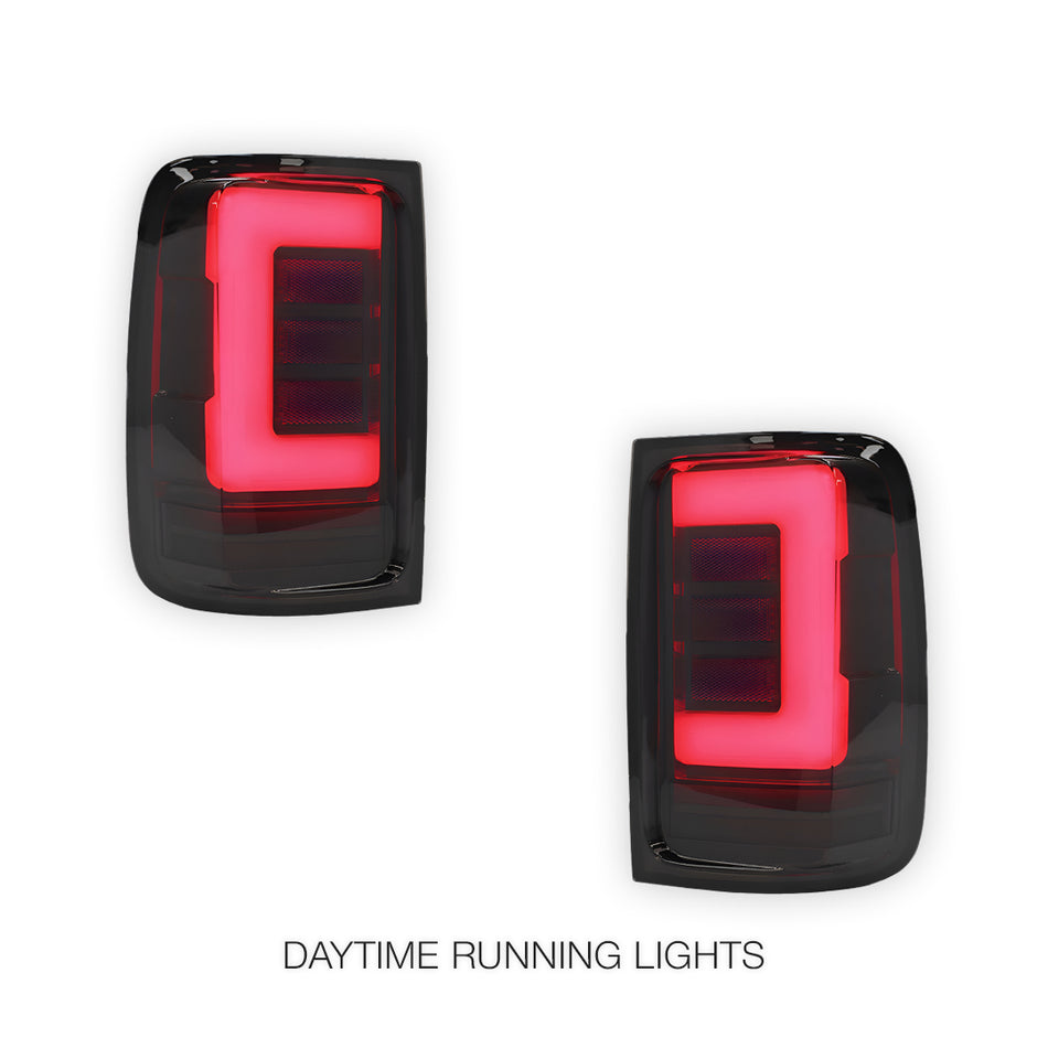 Volkswagen Amarok 2H (2011 - 2021) Smoked Black Sequential 3D LED Stripe Bar Tail Lights LH + RH