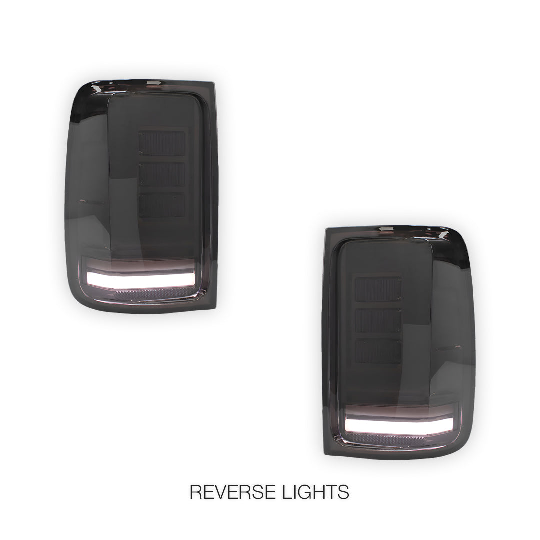 Volkswagen Amarok 2H (2011 - 2021) Smoked Black Sequential 3D LED Stripe Bar Tail Lights LH + RH