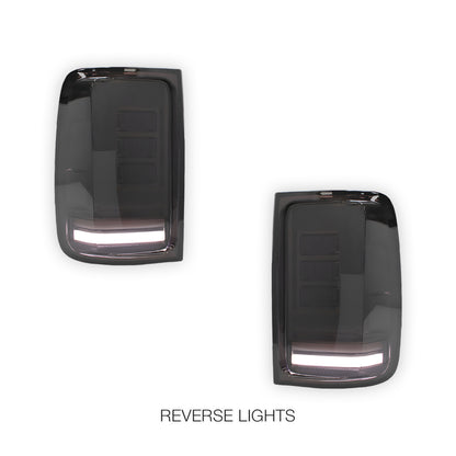 Volkswagen Amarok 2H (2011 - 2021) Smoked Black Sequential 3D LED Stripe Bar Tail Lights LH + RH