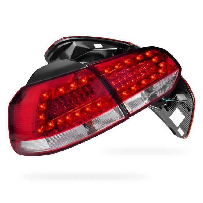Volkswagen Golf MK6 (2009 - 2013) Classic Clear Red LED Tail Lights LH + RH