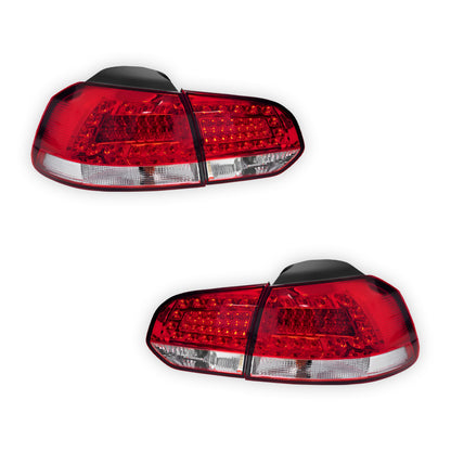 Volkswagen Golf MK6 (2009 - 2013) Classic Clear Red LED Tail Lights LH + RH
