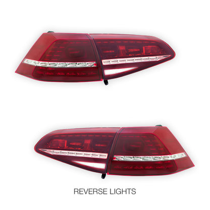 Volkswagen Golf MK7 (2012 - 2017) R Style Sequential LED Tail Lights LH + RH