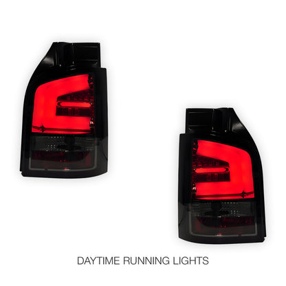 Volkswagen Multivan T5 (2010 - 2015) Smoked Black LED Tail Lights LH + RH