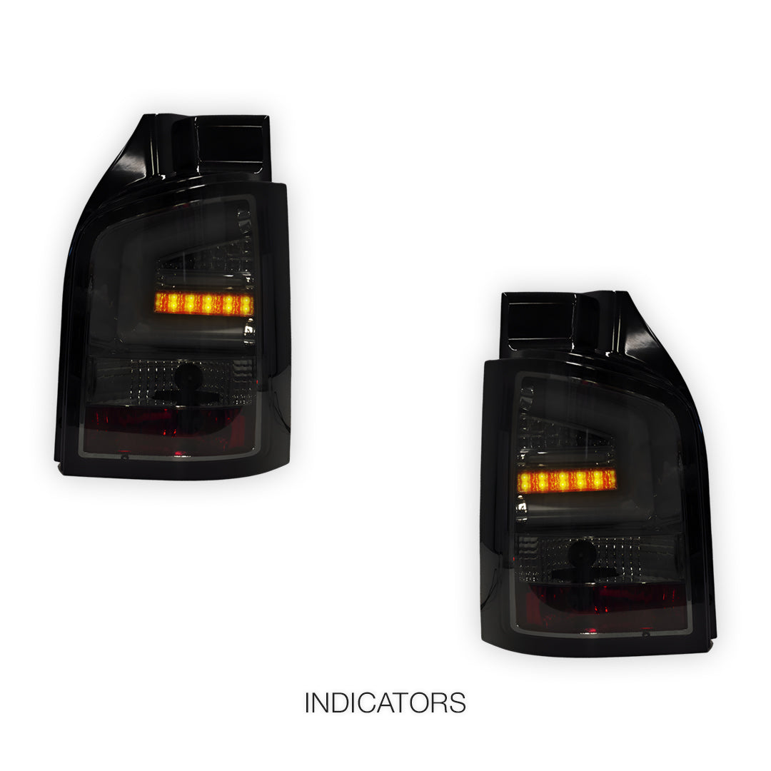 Volkswagen Multivan T5 (2010 - 2015) Smoked Black LED Tail Lights LH + RH