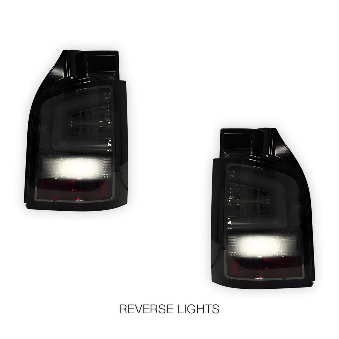 Volkswagen Multivan T5 (2010 - 2015) Smoked Black LED Tail Lights LH + RH