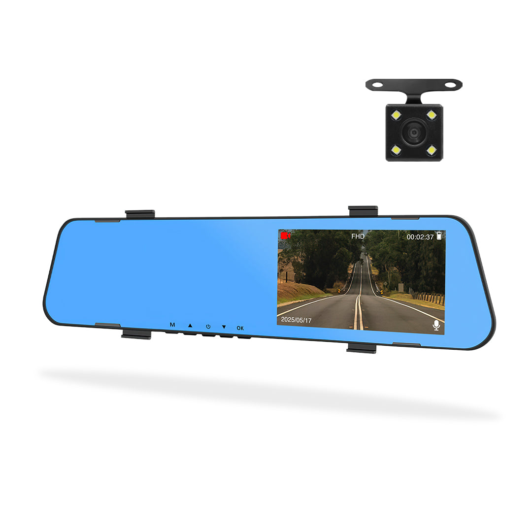 Universal 4.5" Rearview Mirror Dashboard Camera