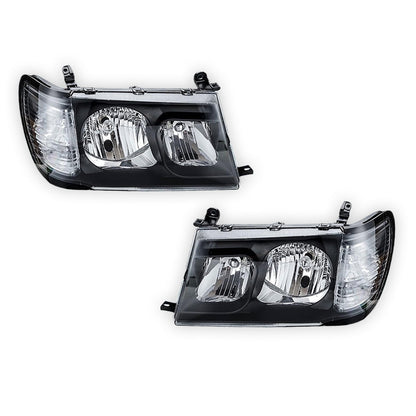 Toyota LandCruiser 100 & 105 Series Altezza (1998 - 2007) BLACK Series Headlights LH + RH