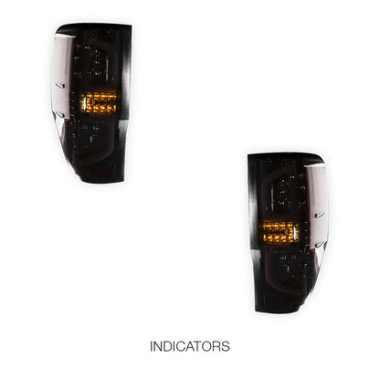 Ford Ranger Wildtrak PX MK1 MK2 MK3 (2011 - 2020) Smoked Tail Lights LH + RH