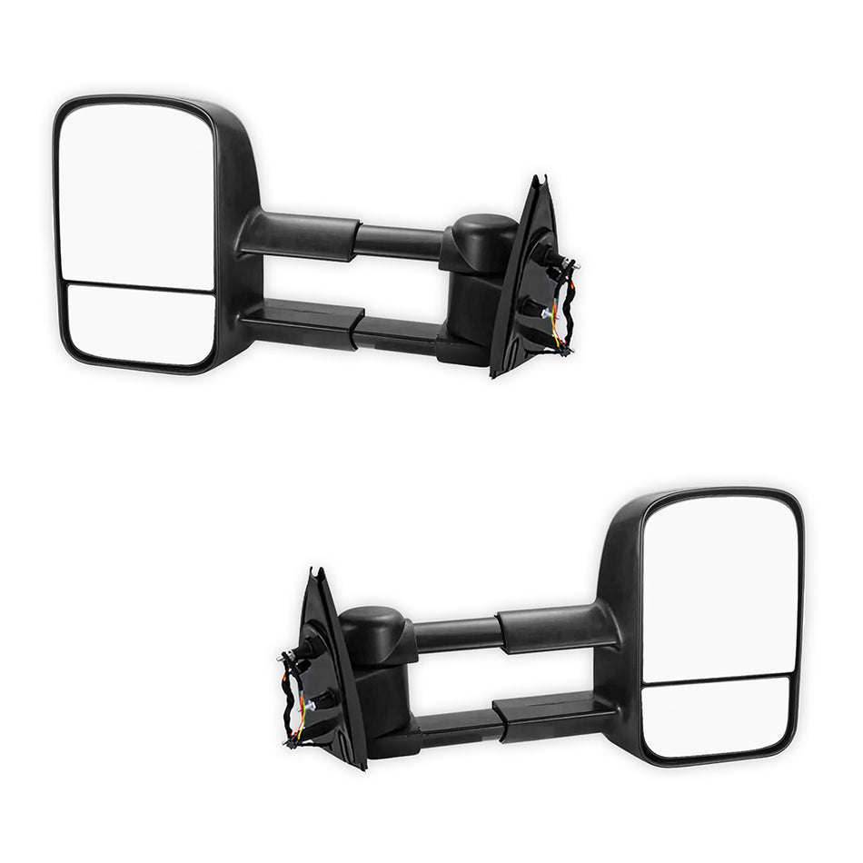 Volkswagen Amarok 2H (2009 - 2023) Black Extendable Towing Side Mirrors