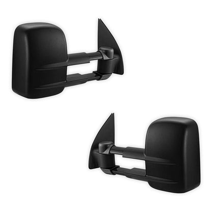 Volkswagen Amarok 2H (2009 - 2023) Black Extendable Towing Side Mirrors