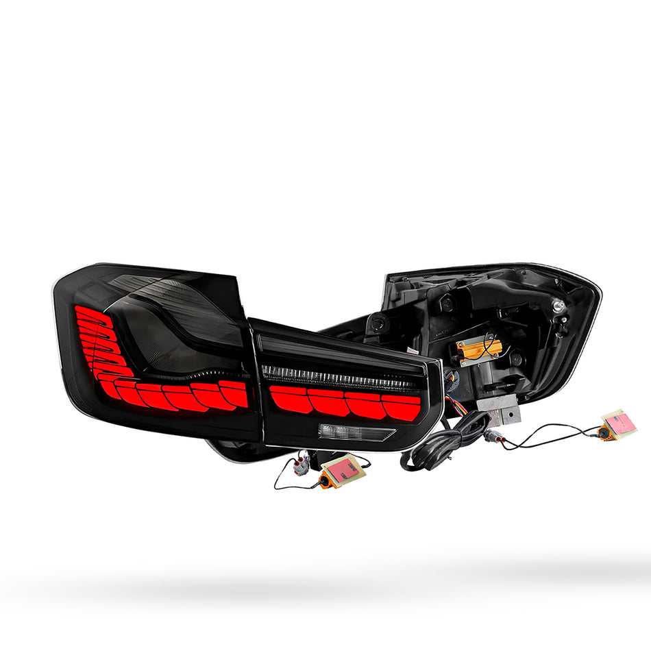 BMW 3-Series F30 / F80 / M3 (2012 - 2019) GTS Style Sequential Smoked LED Tail Lights LH + RH