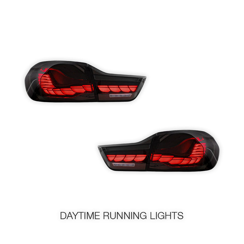 BMW 4-Series F32 / F33 / F36 / F82 / F83 (2014 - 2020) GTS Style Sequential Smoked Full LED Tail Lights LH + RH