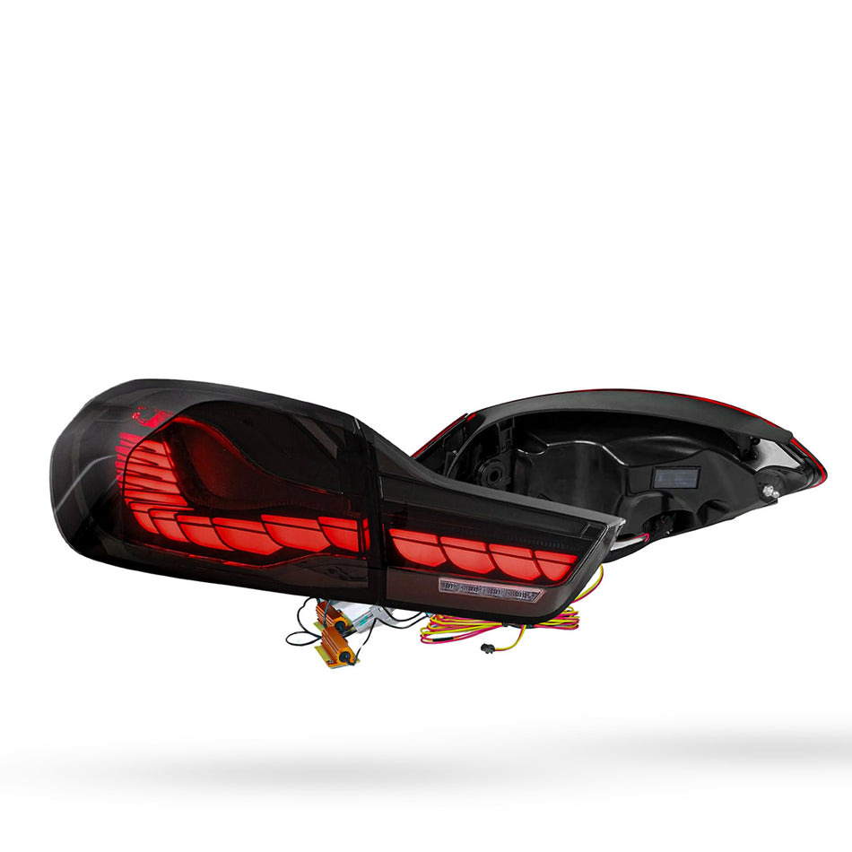 BMW 4-Series F32 / F33 / F36 / F82 / F83 (2014 - 2020) GTS Style Sequential Smoked Full LED Tail Lights LH + RH